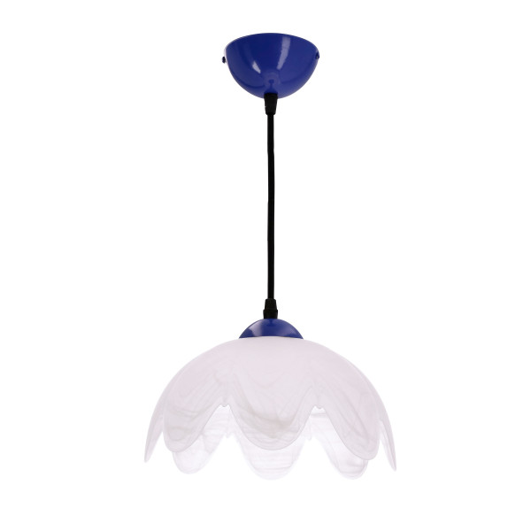 Lampa wisząca Colori biały klosz niebiesko-turkusowa 1xE27x60W Candellux 989705