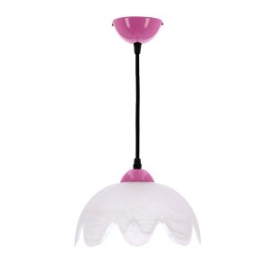 Lampa wisząca Colori biały klosz różowo-biała 1xE27x60W IP20 Candellux 989724
