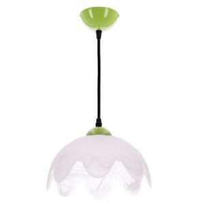 Lampa wisząca Colori biały klosz zielona 1xE27x60W IP20 Candellux 989866