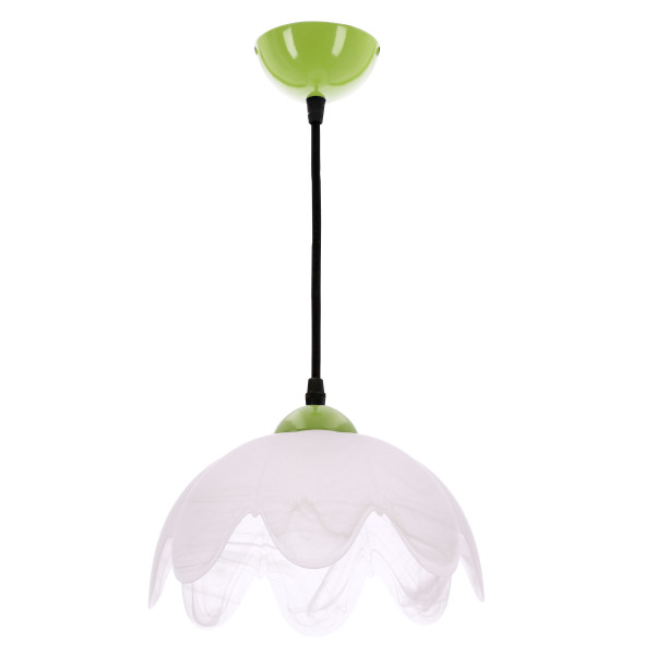 Lampa wisząca Colori biały klosz zielona 1xE27x60W IP20 Candellux 989866