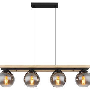 Lampa wisząca Conno 4-punktowa metalowo-szklana czarna 132985