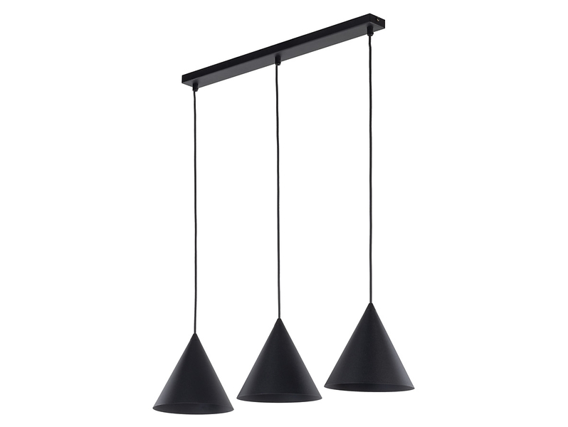 Lampa wisząca Cono Black 3-punktowa 120 cm metalowa czarna 266234