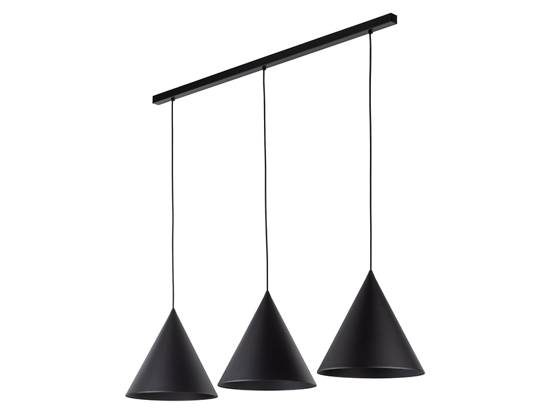 Lampa wisząca Cono Black 3-punktowa 160 cm metalowa czarna 266233