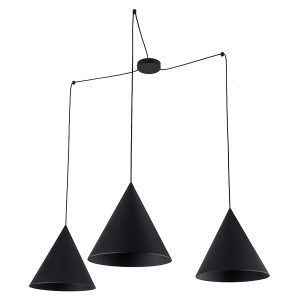 Lampa wisząca Cono Black 3-punktowa 200 cm metalowa czarna 266232 Lampa wisząca Cono Black 3-punktowa 200 cm metalowa czarna 266232