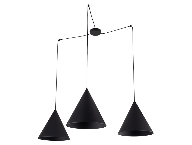 Lampa wisząca Cono Black 3-punktowa 200 cm metalowa czarna 266232
