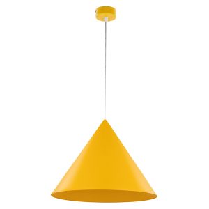 Lampa wisząca Cono Yellow 50 cm metalowa żółta 266332 Lampa wisząca Cono Yellow 50 cm metalowa żółta 266332