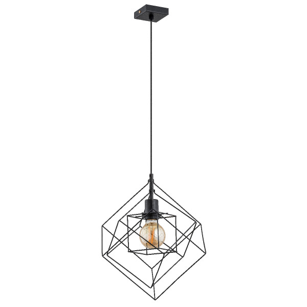 Lampa wisząca CONTI druciane sześciany czarna 1xE27x15W IP20 Alfa 1025351