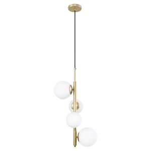 Lampa wisząca Cordel 4-punktowa metalowa złota 201562