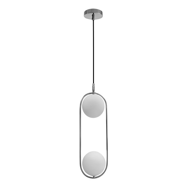 Lampa wisząca CORDEL chromowy 2x20w g9 klosz biały 796596