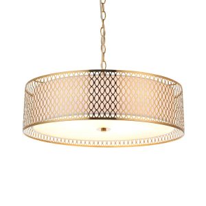 Lampa wisząca CORDERO złoto-biała 3xE27x20W wym:168,5x56x56cm IP20 Endon 1025709