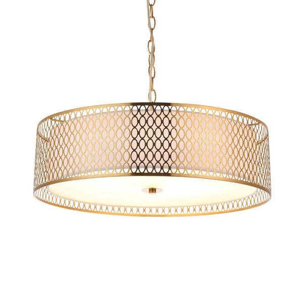 Lampa wisząca CORDERO złoto-biała 3xE27x20W wym:168,5x56x56cm IP20 Endon 1025709
