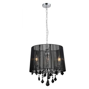 Lampa wisząca Cornelia 3-punktowa kryształowa czarna 34957