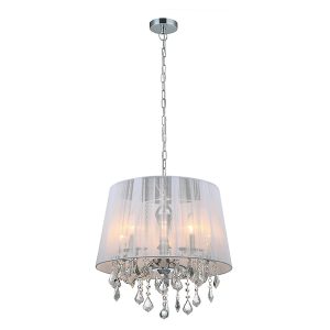 Lampa wisząca Cornelia 5-punktowa krysztalowa biała 34960