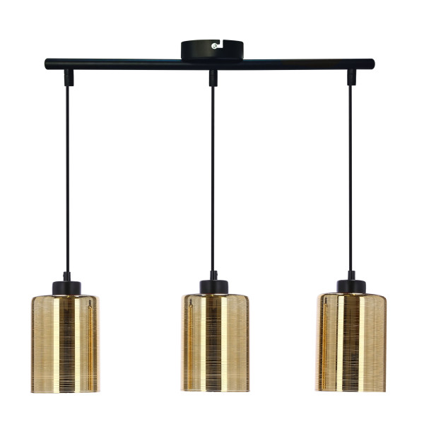Lampa wisząca Cox złote klosze czarno-złota 3xE27x60W IP20 Candellux 989820