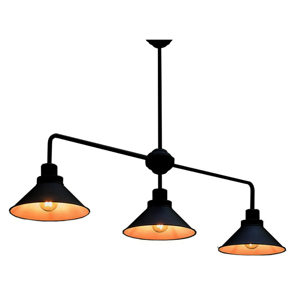 Lampa wisząca Craft 3-punktowa metalowa czarna 147815