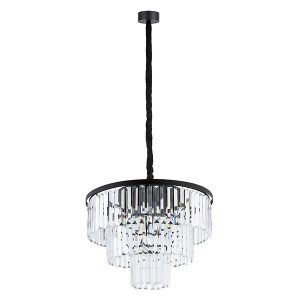 Lampa wisząca Cristal 9-punktowa kryształowa transparentna 44935