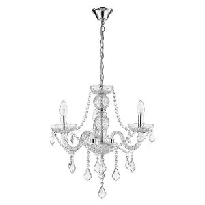Lampa wisząca Cristallo 3-punktowa szklana srebrna 48074
