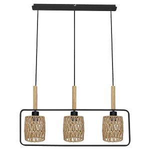 Lampa wisząca Crown 3-punktowa metalowa czarna 201597