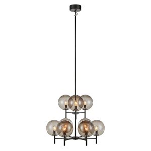 Lampa wisząca Crown 9-punktowa szklana czarna 32022