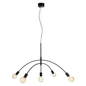 Lampa wisząca Crux 5-punktowa metalowa czarna 45031