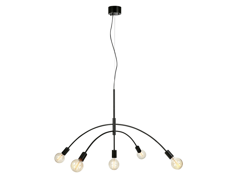 Lampa wisząca Crux 5-punktowa metalowa czarna 45031
