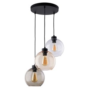 Lampa wisząca Cubus 3-punktowa szklana czarna 53919 Lampa wisząca Cubus 3-punktowa szklana czarna 53919