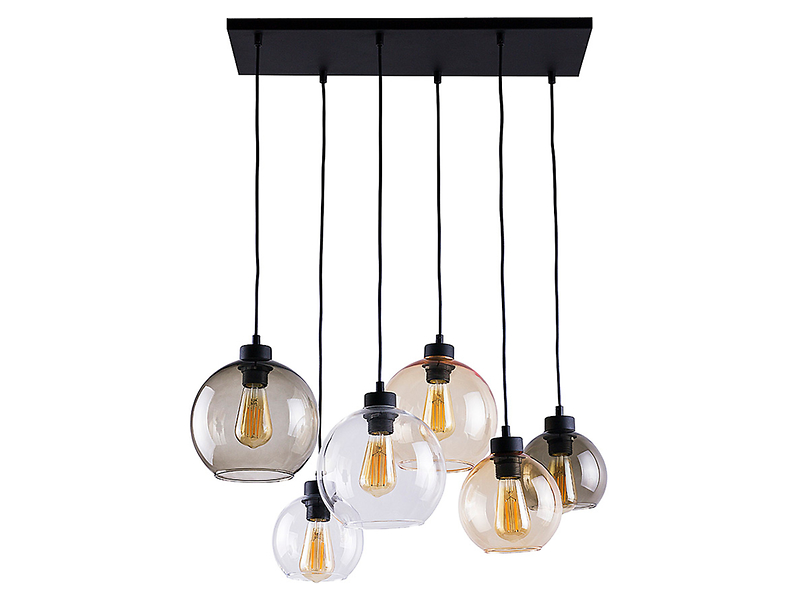 Lampa wisząca Cubus 6-punktowa metalowa czarna 57966