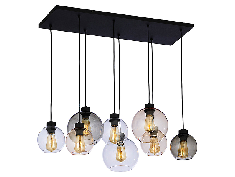 Lampa wisząca Cubus 8-punktowa metalowa czarna 57967