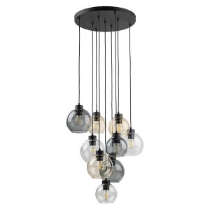 Lampa wisząca Cubus 9-punktwa szklana grafitowo-czarna 296142 Lampa wisząca Cubus 9-punktwa szklana grafitowo-czarna 296142