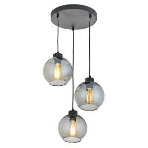 Lampa wisząca Cubus Graphite 3-punktowa szklana czarna 34081 Lampa wisząca Cubus Graphite 3-punktowa szklana czarna 34081