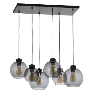 Lampa wisząca Cubus Graphite 6-punktowa szklana czarna 53913 Lampa wisząca Cubus Graphite 6-punktowa szklana czarna 53913
