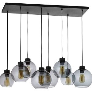 Lampa wisząca Cubus Graphite 8-punktowa szklana czarna 53915 Lampa wisząca Cubus Graphite 8-punktowa szklana czarna 53915