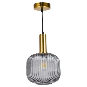 Lampa wisząca Cumbria szklana szara 197300