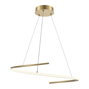 Lampa wisząca Curve mosiężna LED 1x31W Ciepła biel 2100lm Maytoni 835895