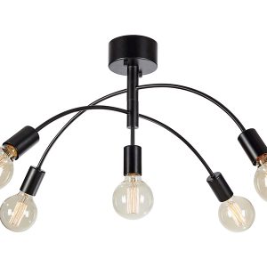 Lampa wisząca Cygnus 5-punktowa metalowa czarna 45032