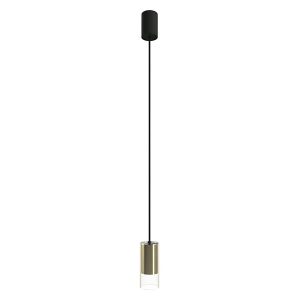 Lampa wisząca Cylinder stalowa czarno-złota 53632