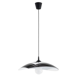 Lampa wisząca CZANI klosz z białym wzorem czarna 1xE27x15W IP20 Alfa 1025286