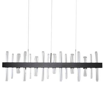 LAMPA WISZĄCA czarna 100cm ARCTIC LED kryształki 212563