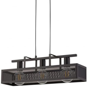 Lampa wisząca czarna Albert 3xE27x15W wym: 80x60x16 cm Sigma Lighting 841652