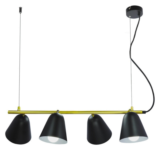 Lampa wisząca czarna Alder 4xE14x20W wym:128x63x63 Rabalux 964464
