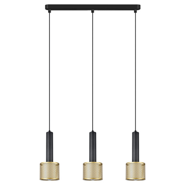 Lampa wisząca czarna AMO 3xE27x15W wym: 150x50x12 cm Light Prestige 836931