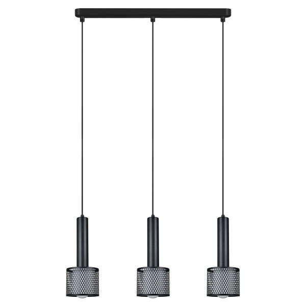 Lampa wisząca czarna AMO 3xE27x15W wym: 150x50x12 cm Light Prestige 836436