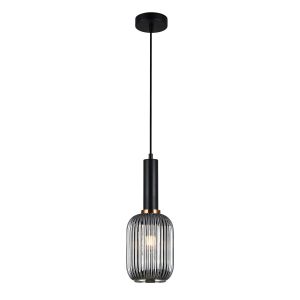 Lampa wisząca czarna Antiola 1xE27x40W wym: 113x15x15 cm Italux 854216