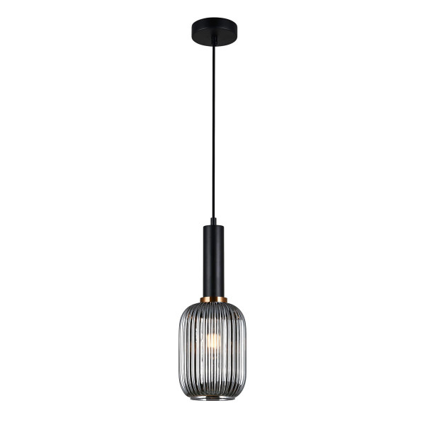 Lampa wisząca czarna Antiola 1xE27x40W wym: 113x15x15 cm Italux 854216