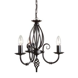 Lampa wisząca czarna Artisan 3xE14x60W wym: 94x36x36 cm Elstead 851014