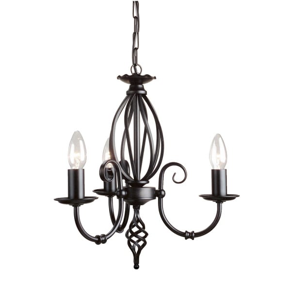Lampa wisząca czarna Artisan 3xE14x60W wym: 94x36x36 cm Elstead 851014