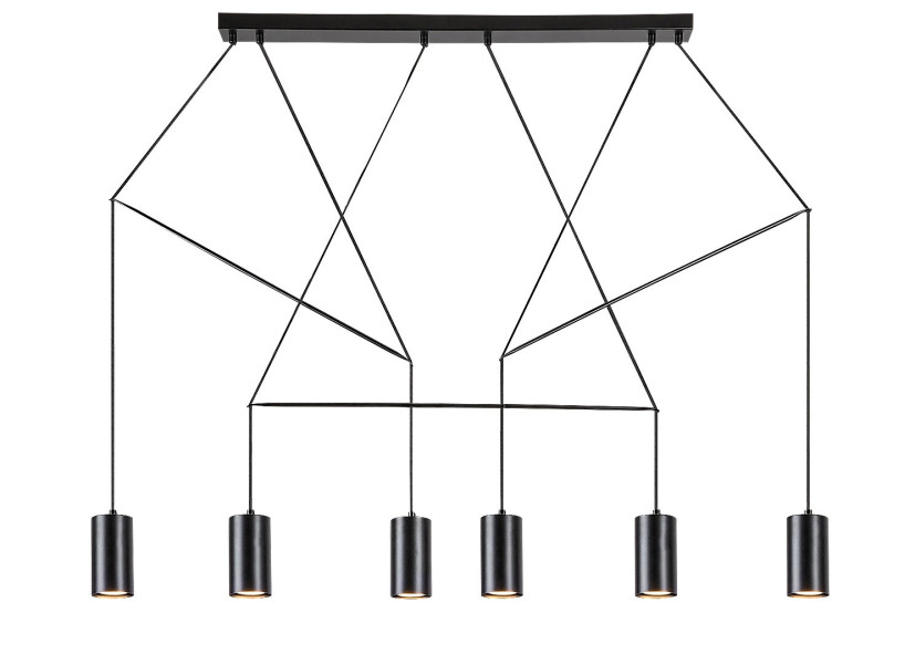 Lampa wisząca czarna Aslaug 6xGU10x15W wym: 85x117x6,5 cm Rabalux 854294