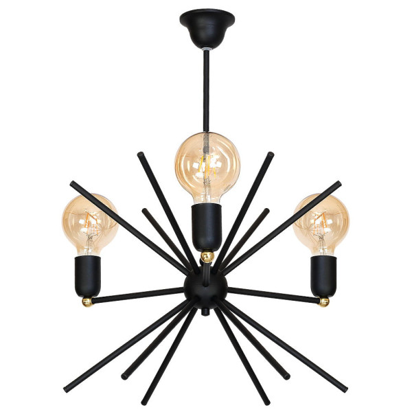 Lampa wisząca czarna ASTRA 3xE27x60W wym: 60x44x44 cm Aldex 854628
