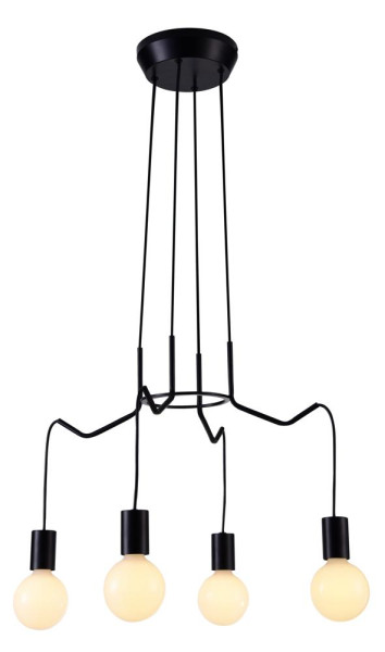 Lampa wisząca czarna Basso 4xE27x40W wym: 100x57x57 cm Candellux 924232