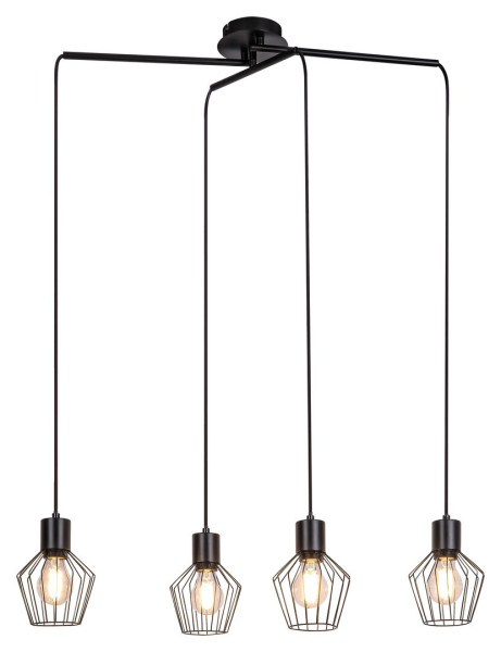 Lampa wisząca czarna Belano 4xE27x40W wym: 150x68x13 cm Rabalux 851428